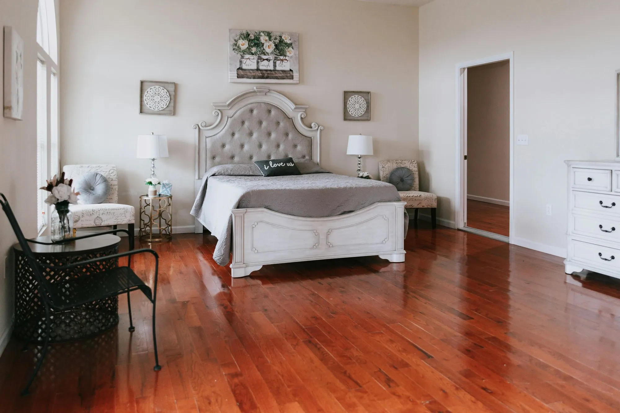 Deep cleaning bedroom and living area